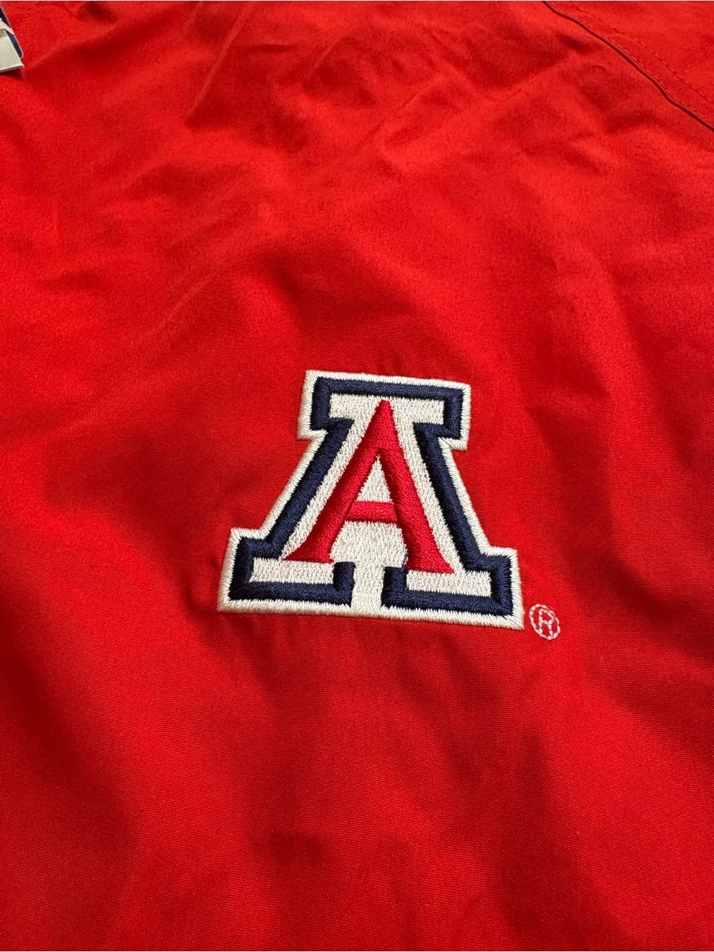 STARTER Red Windbreaker with Navy & White Trim and Embroidered 'A' Logo